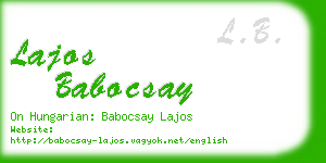 lajos babocsay business card